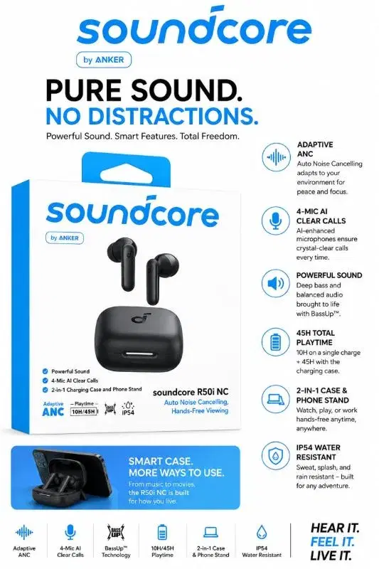 R50I NC PURE SOUND NO DISTRACTIONS WIRELESS EARBUDS