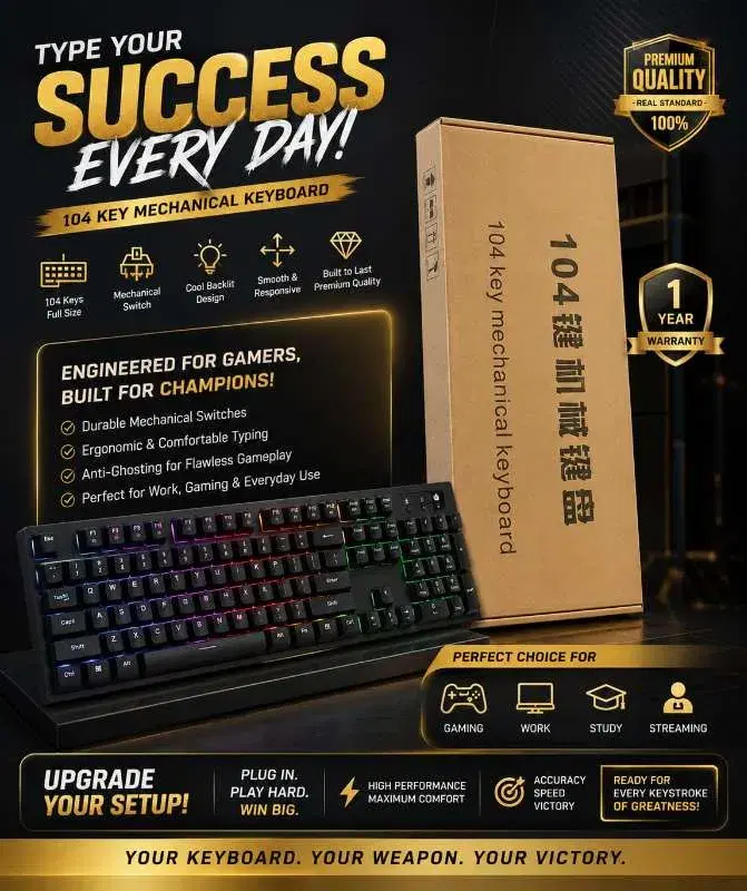 104 KEY MECHANICAL KEYBORD