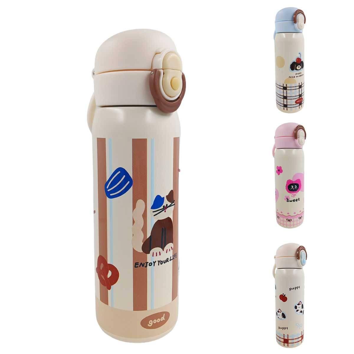 Cute Design Printed 2in1 Pipe And Sip 500ml Vacuum Bottle