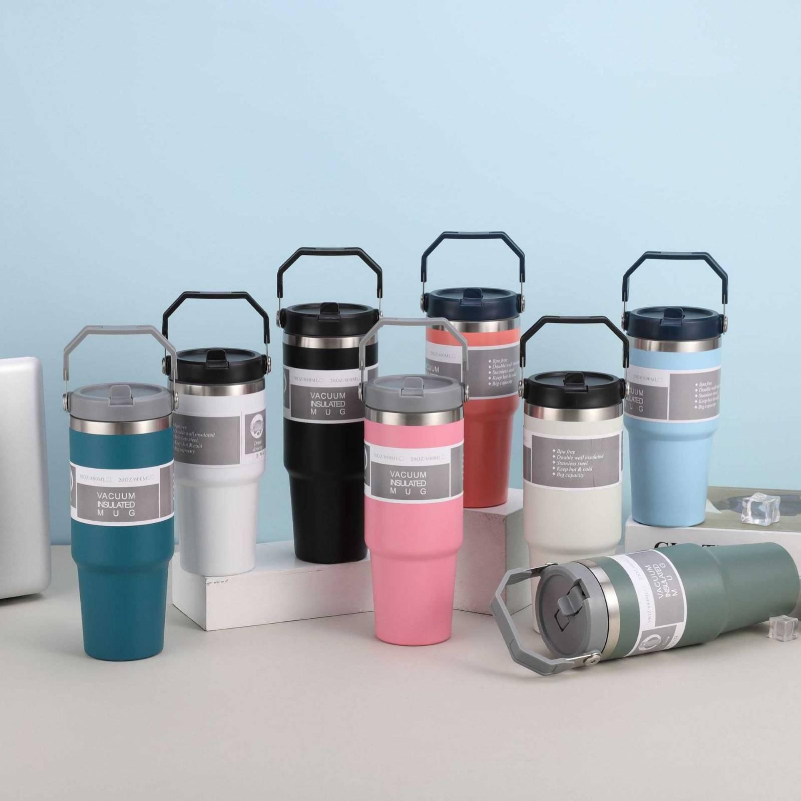 Stanley Design 890ml Pipe Bottle || Carry Hook || Car Cup Holder Design