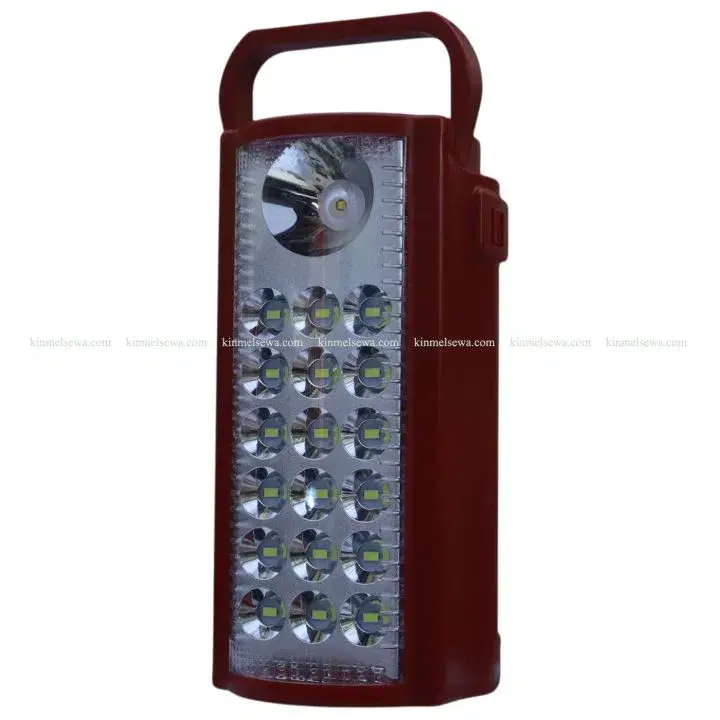 Super Bright Rechargeable LED Work Light & Emergency Lamp - 18+1 LEDs with USB Power Bank Feature & DC 9V Solar Charging Port - Red Portable Lantern for Home, Outdoor, Camping