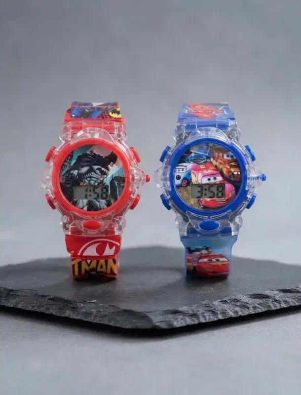 Super Hero Printed Attractive Kids Light Function Sports Watch