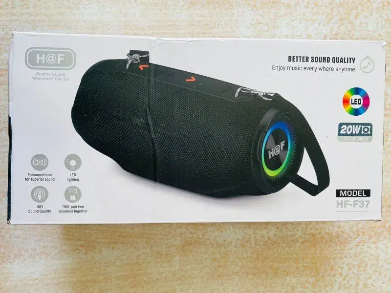 H@F HF-F37 Portable Stereo Woofer Blue-tooth Speaker Wholesale Super Bass Hifi Music IPX4 Waterproof Travel Wireless BT Speaker