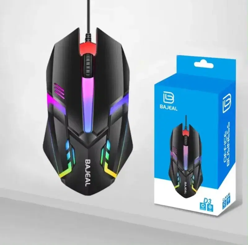 Bajeal Gaming Mouse With RGB LED Light | 2400dpi 10M Clicks Wired Gaming Mouse