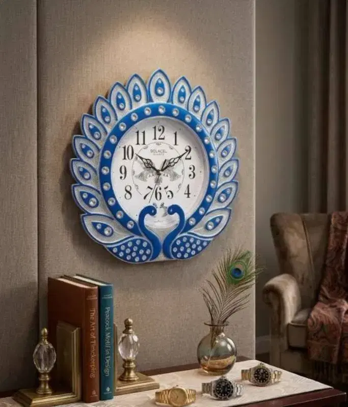 Peacock Design Stylish Wall Clock For Decorations.