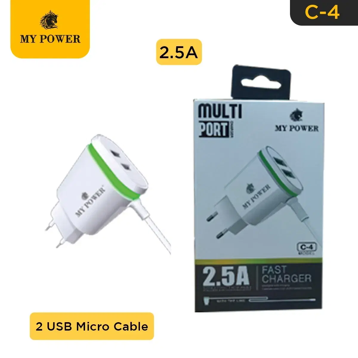 My Power Charger C-4 2.4A, with indicator, 2 usb