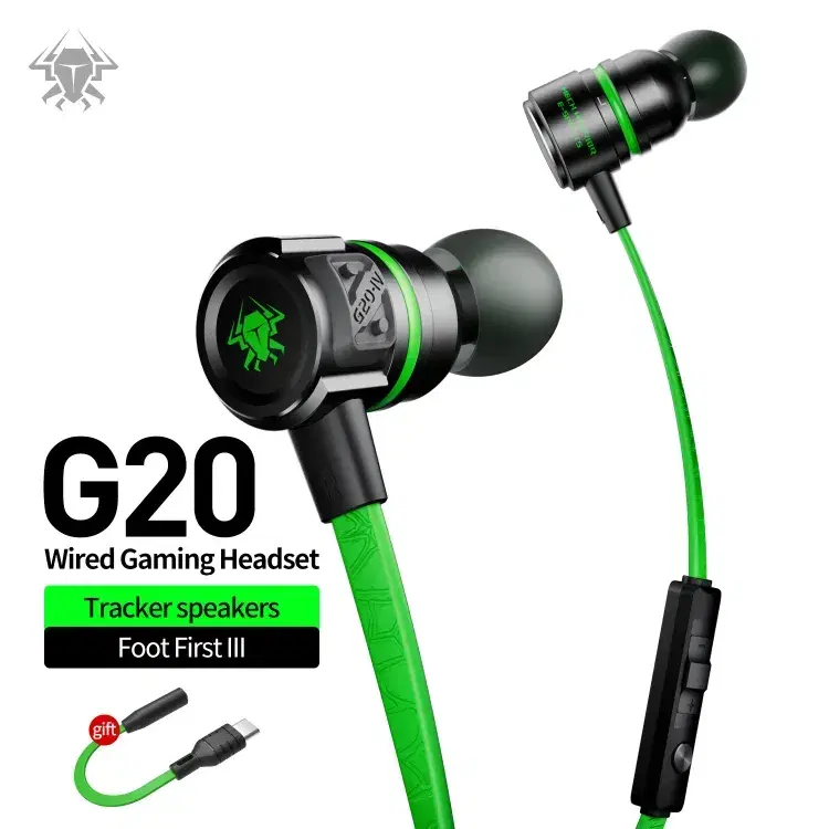 Plextone G20 Mark IV Metal Bass Magnetic Hammerhead Noise Cancelling IN Ear Gaming Earphone Headset - Type C And 3.5MM