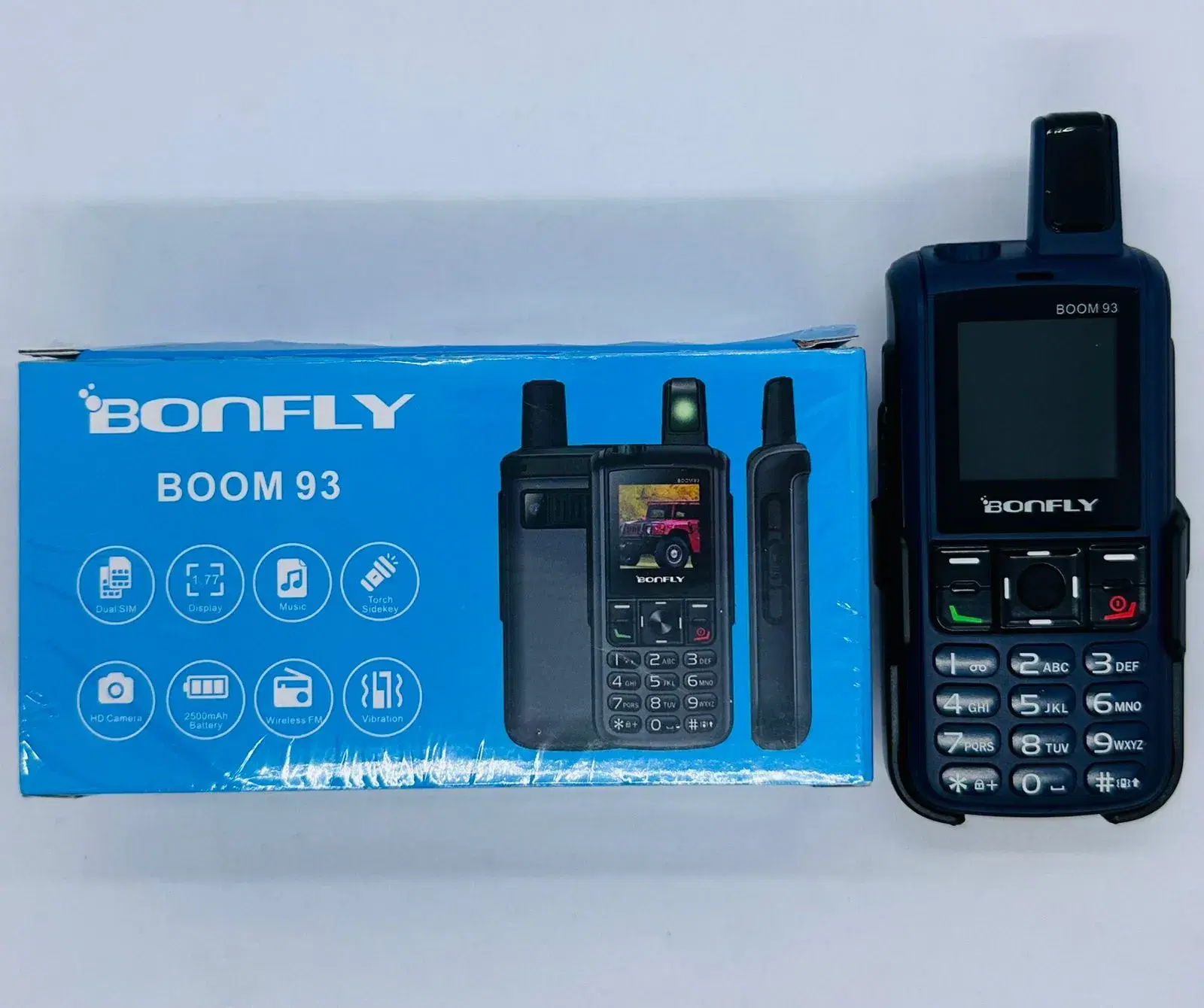 Bonfly Boom 93 Feature Phone | Dual Sim | 1.44 Inch | 2500 mAh Battery | Antenna Looks | Wireless FM & Vibration | 1 Year Warranty