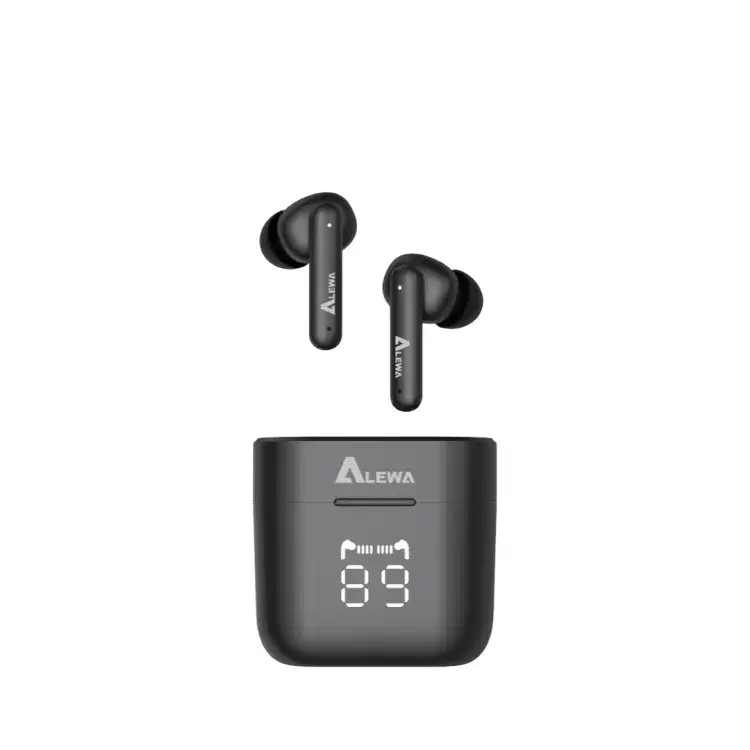 Alewa Bluetooth Earbuds 42 Hours Playback | Low Latency | Rubberised Scratchproof Coating | Digital Display | IPX4 Sweat & Water Resist | DripPods