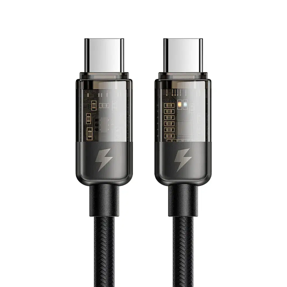 MCDODO CA-2840 Auto power-off 100w Type C TO Type C transparent data cable, 1.2m