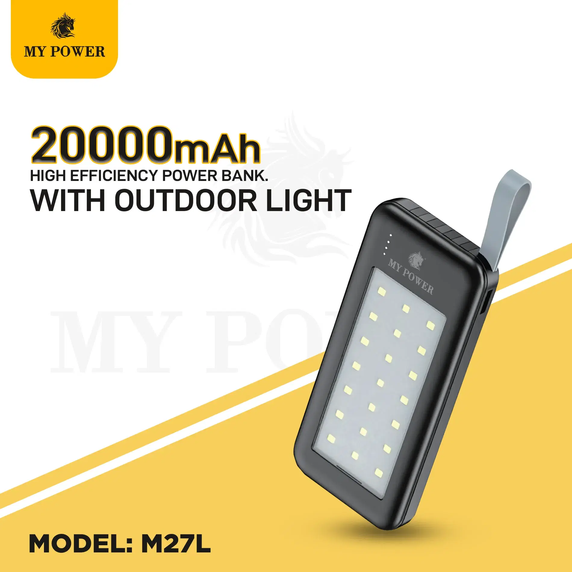 My Power M27L 20000mah Powerbank with built led light