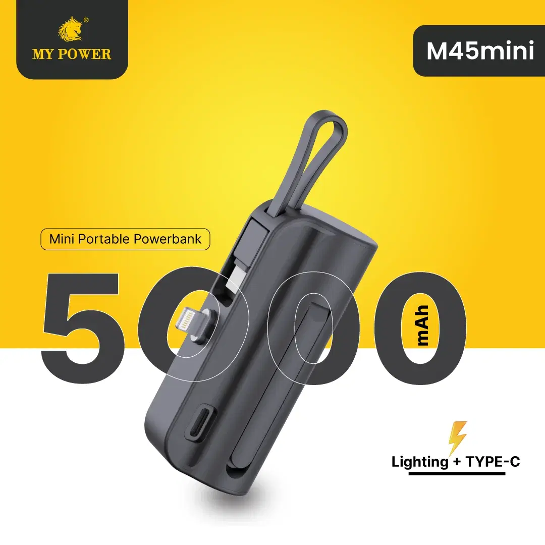 My Power 5000mah Tiny Portable Powerbank, 10w Charging, Emergency PowerBank M45mini
