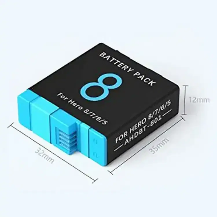 X-399-2 Gopro Hero 5 Hero 6 Hero 7 Hero 8 Battery Replacement for GoPro Hero 5/6/7/8 Black Edition Waterproof Action Camera AHDBT-801