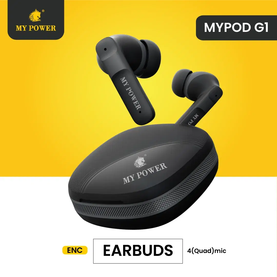 My Power Earbud MyPod G1 ENC, 50hr, Black Color