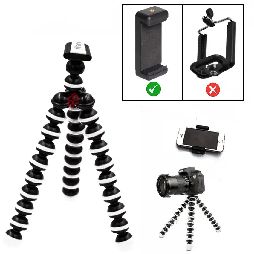 Gorilla Tripod With Mobile Clip For Camera And Phone