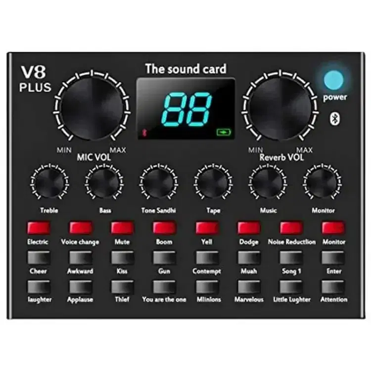 V8 Plus Portable Audio Mixer Interface For Live Streaming / Recording