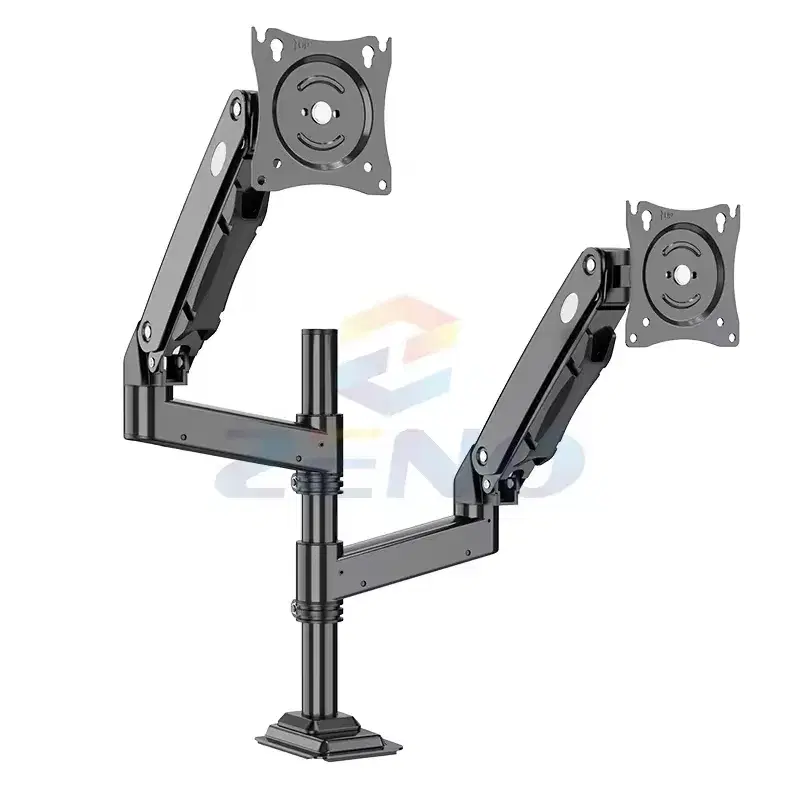 Zeno MH10D Double Arm Extended Heavy Metal Monitor Stand - 17 to 35 Inches