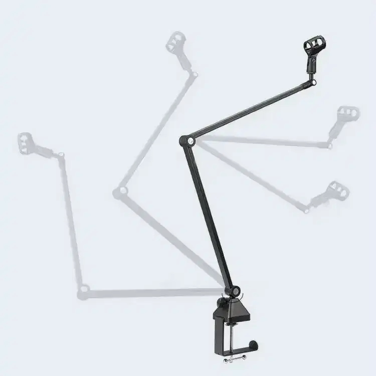 Professional Microphone Stand Heavy Metal with Holder Table Clamp Adjustable Arm