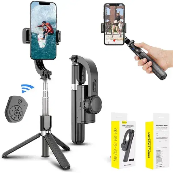 WH-11 Gimbal Stabilizer Bluetooth Selfie Stick with Remote Control Foldable Tripod for Smart Phone