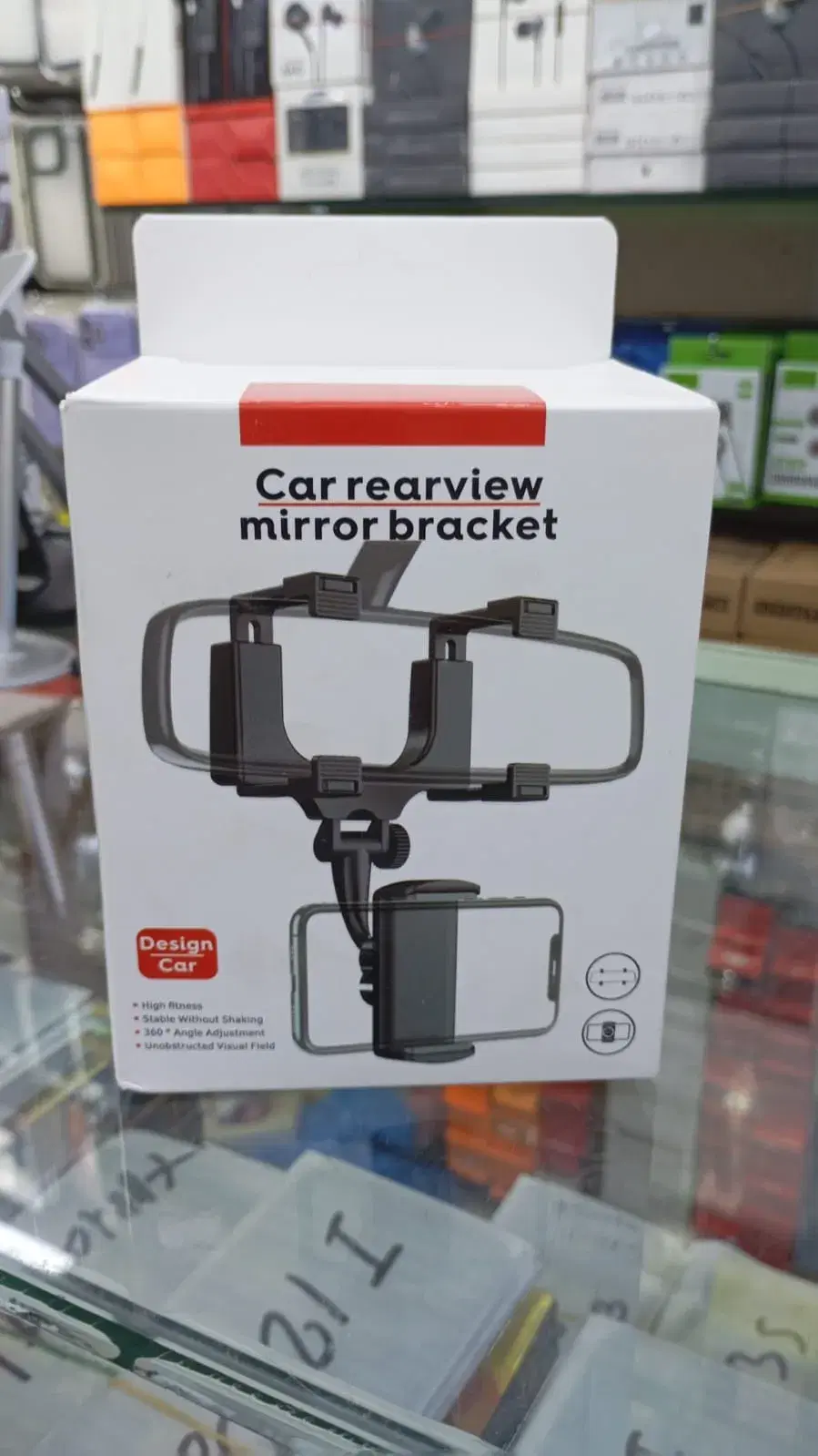 Car Rearview Mirror With Phone Bracket Holder