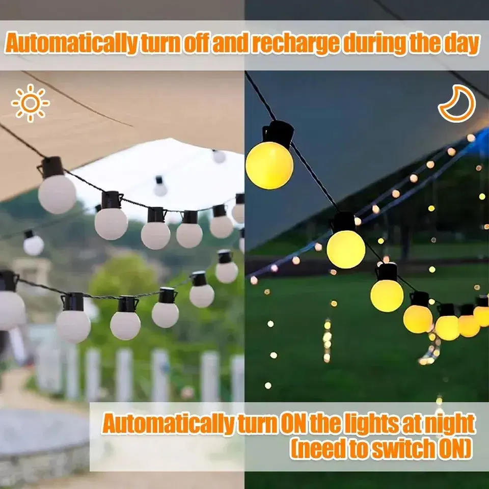 Waterproof 20F String/ Globe Light with 20 Bulb ; Warm Light for Decoration , Outdoor/Indoor