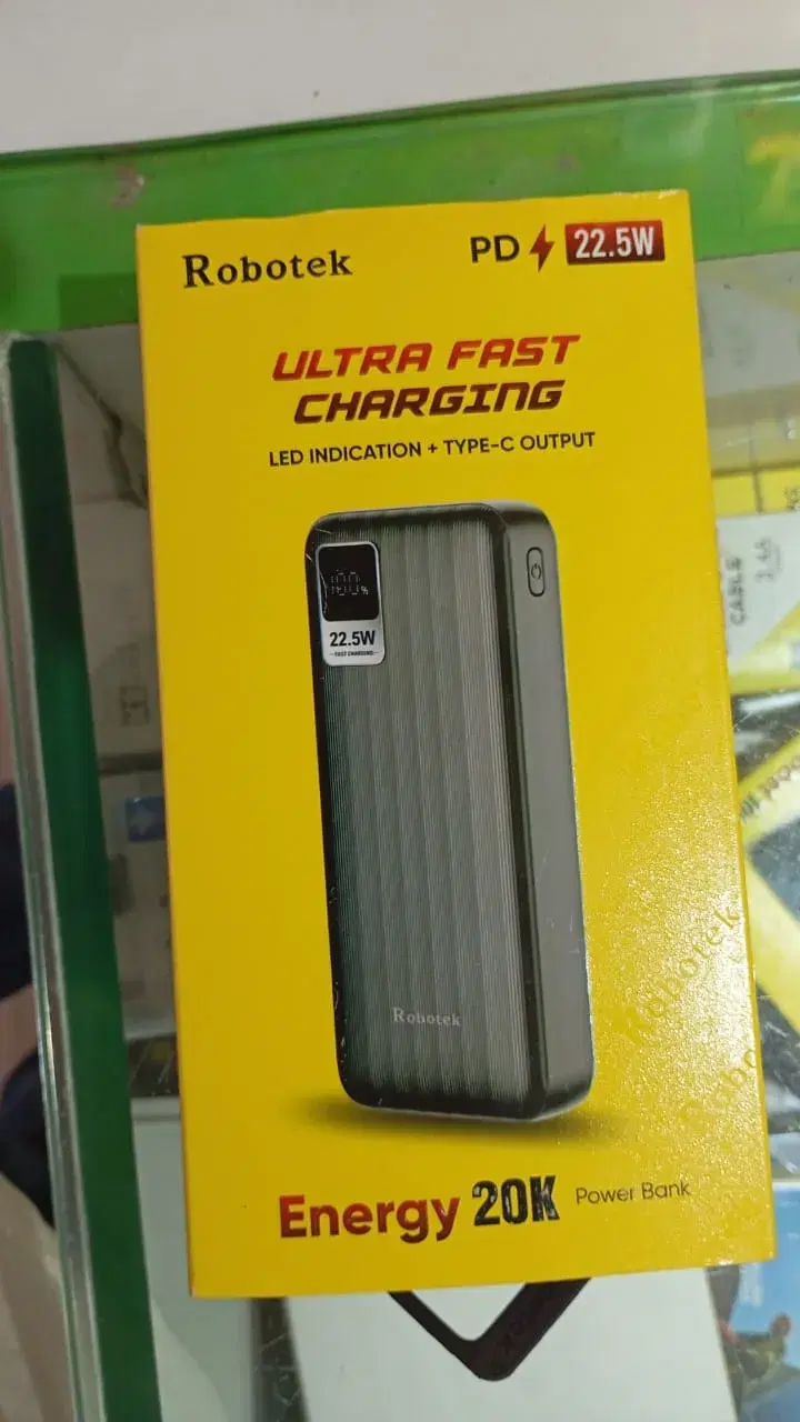 Robotek Energy 20000mAh powerbank PD 22.5W ultra fast Charging