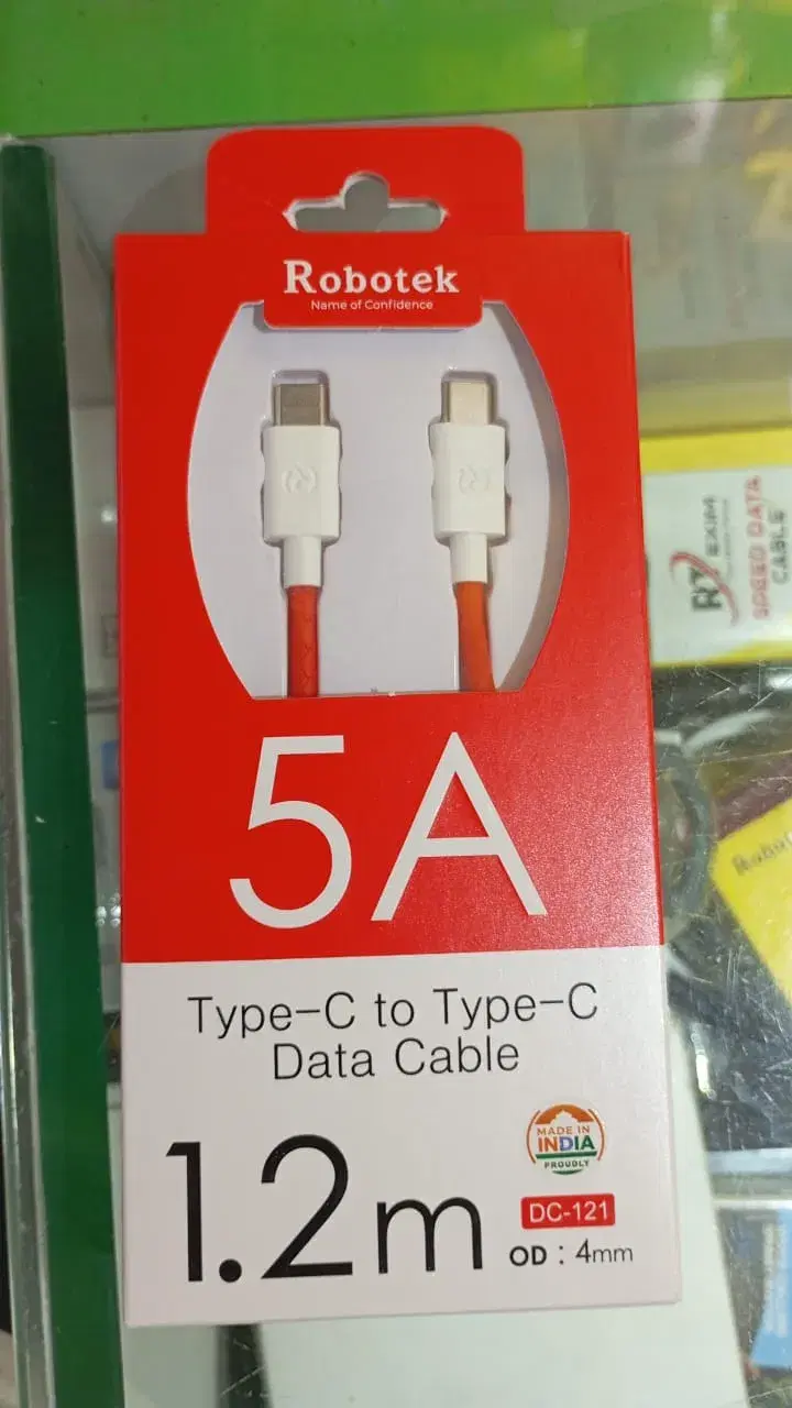 Robotek DC-121 Type-C to Type-C 5A Quick Charging Data Cable 1.2 Meter