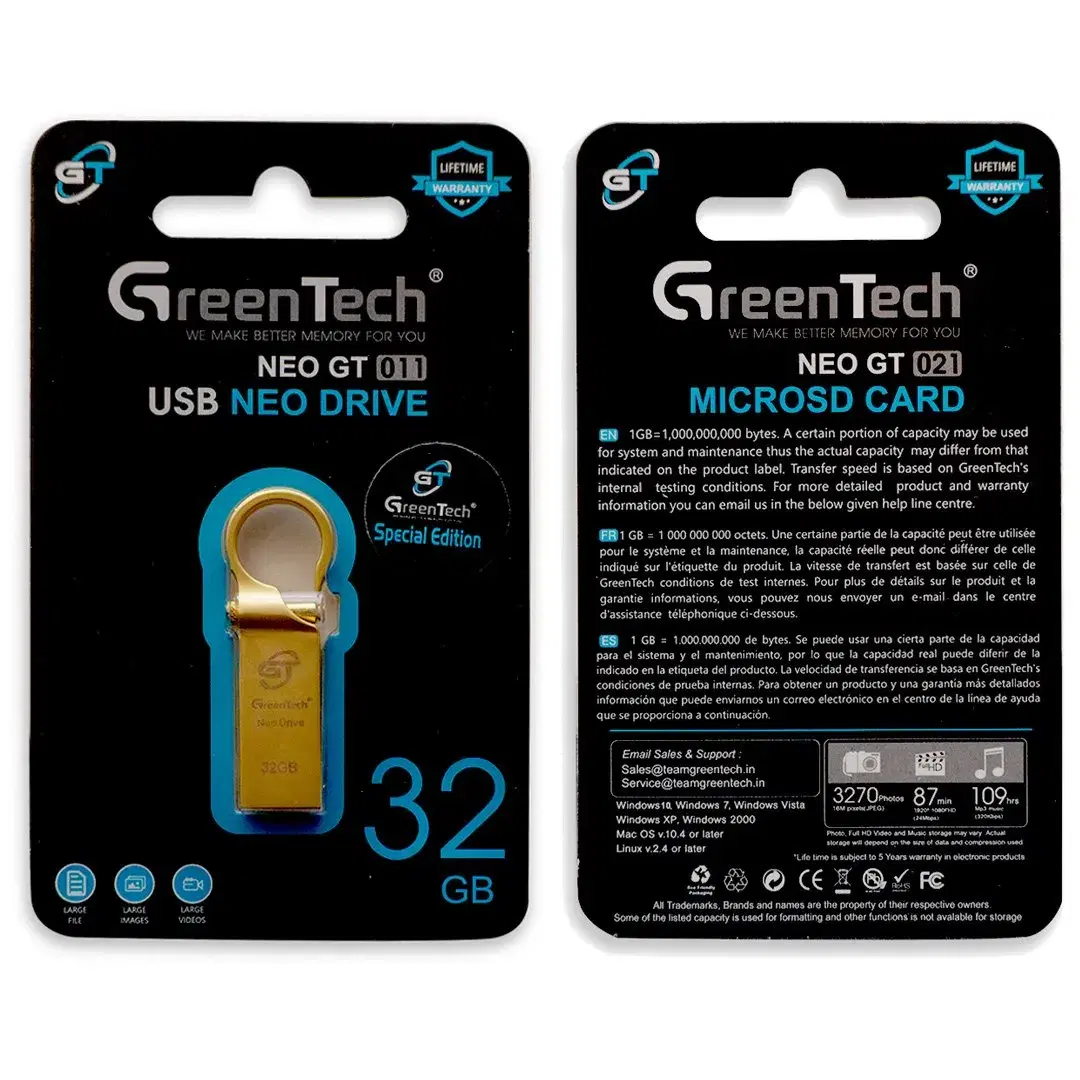 Green Tech Neo GT 011 USB Neo PenDrive 32GB by Robotek