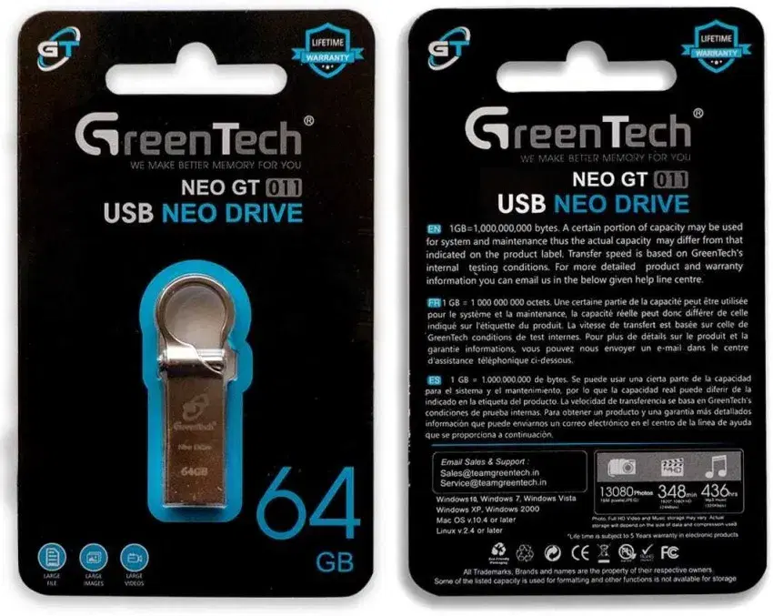 Green Tech Neo GT 011 USB Neo PenDrive 64GB by Robotek