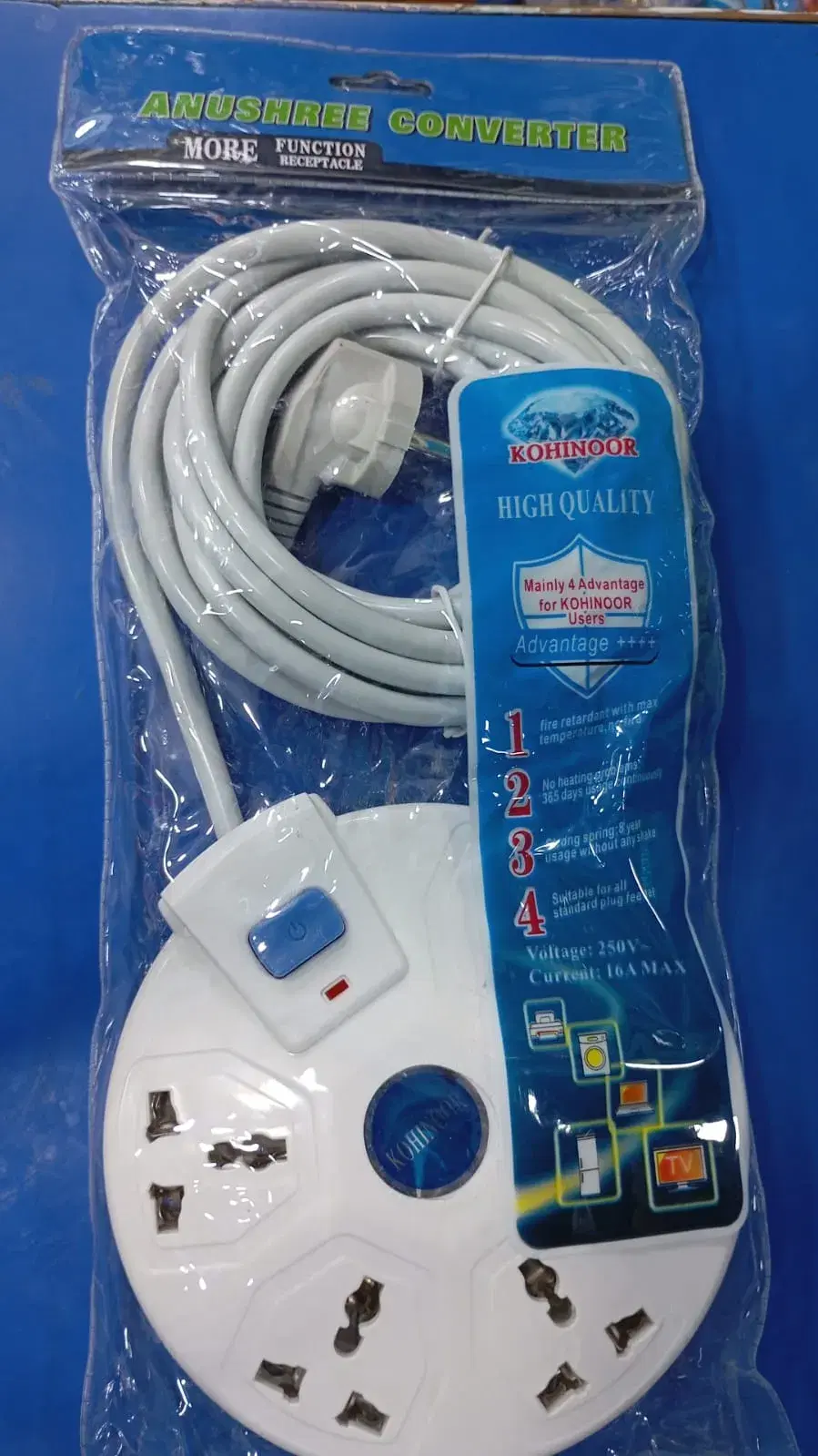 Circular Multiplug With 4 Port 16A Max 5meter