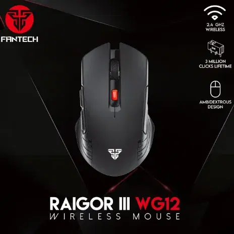 Fantech RAIGOR III WG12, WG12R Rechargeable Baterai Mouse Wireless Gaming