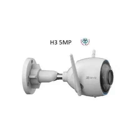 Ezviz 5Mp Outdoor H3 Wireless Ip Cctv With Color Night Vision,Two Way Audio And Sd Card Supported