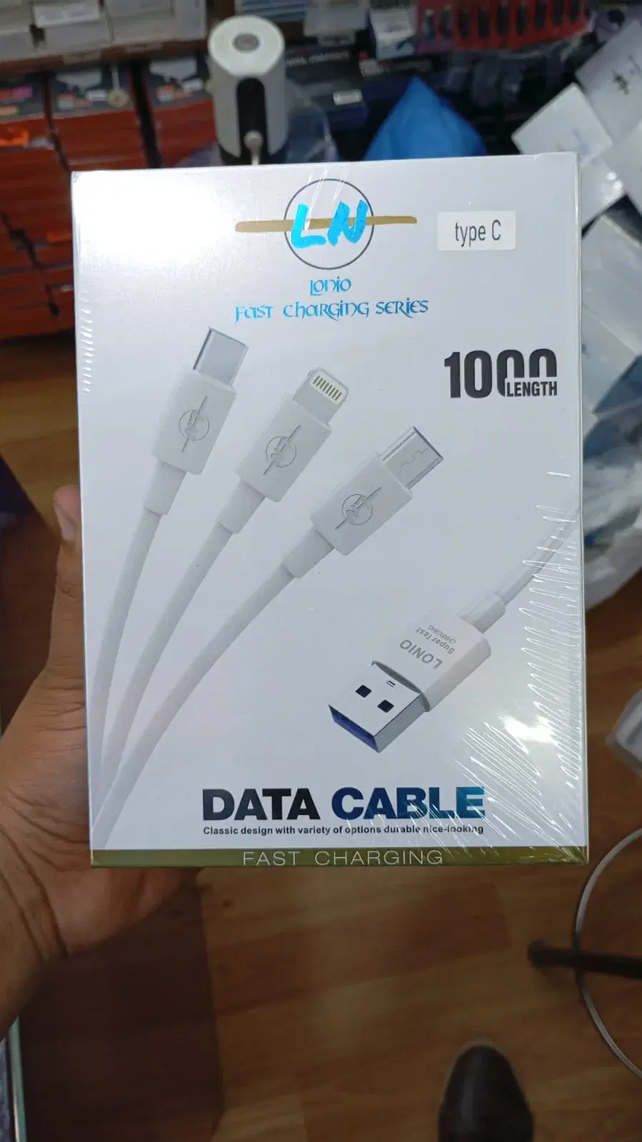 LONIO Fast Charging 1000 mm Type C Data Cable