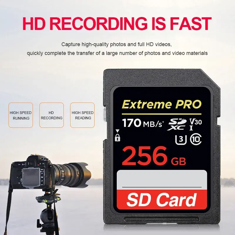 HI-TECH Camera 256 GB SD Card || Suitable for DSLR And Professional Camera SD Card.