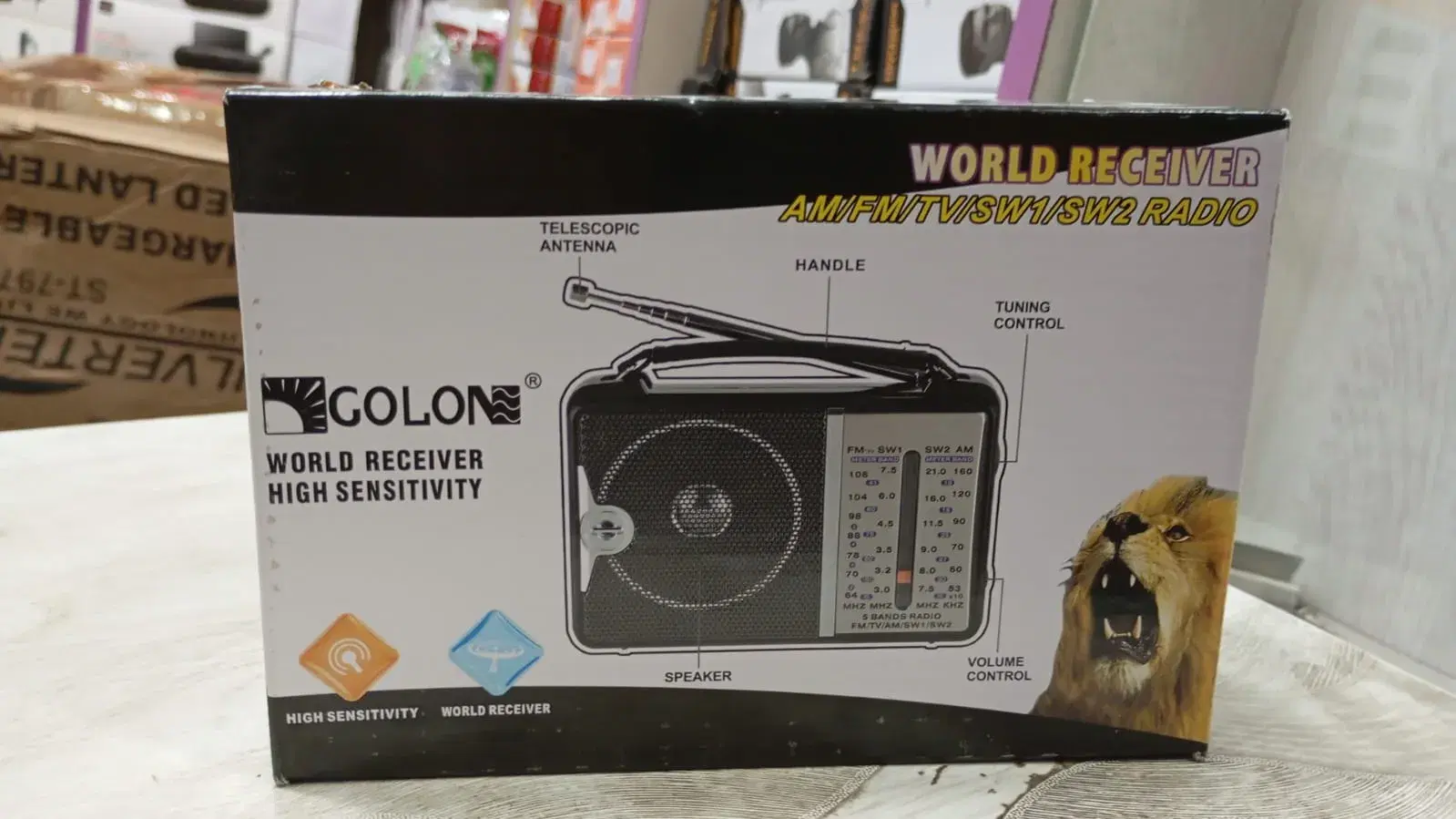 Generic GOLON Classic RADIO works with electricity, 4-bands AM,FM,SW1,SW2