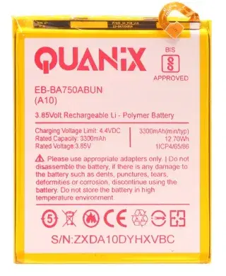 Quanix Rechargeable Li-ion Polymer 3300 mAh Battery For Samsung / A10 / M10 / A7-2018