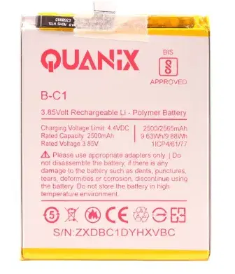 Quanix Rechargeable Li-ion Polymer 2565 mAh Battery For Oppo A3S/RealMe2/C1 / BLP673