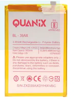 Quanix Rechargeable Li-ion Polymer 4000 mAh Battery For TECHNO HOT 4 / 39AX