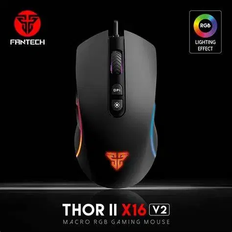 Fantech Thor X16 V2 Macro Rgb Gaming Mouse | Instant A825 Gaming Sensor