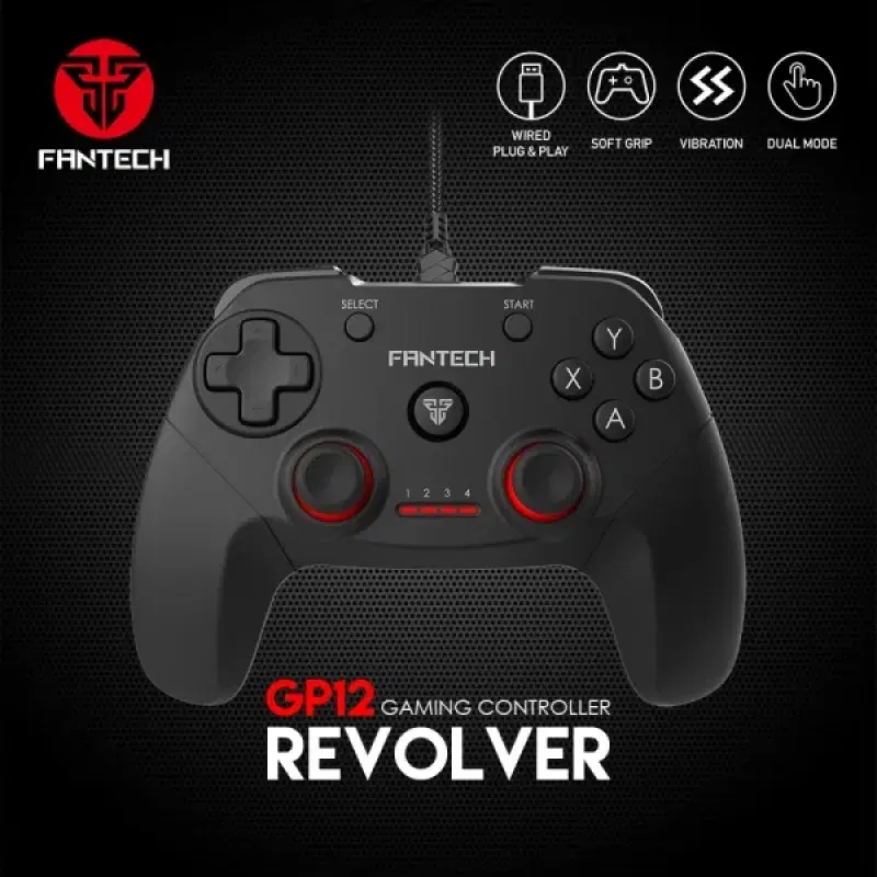Fantech GP12 Gaming Controller For PC and PS3 Soft Grip Wired Dual Model