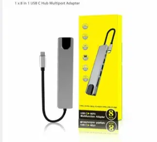 8 in 1 Type C To USB-C 4K HDMI Adapter USB 3.0 Multiport Cable Hub