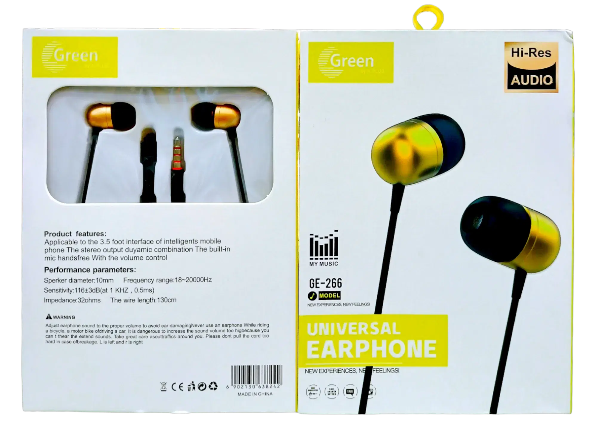 GREEN GE-266 EARPHONE