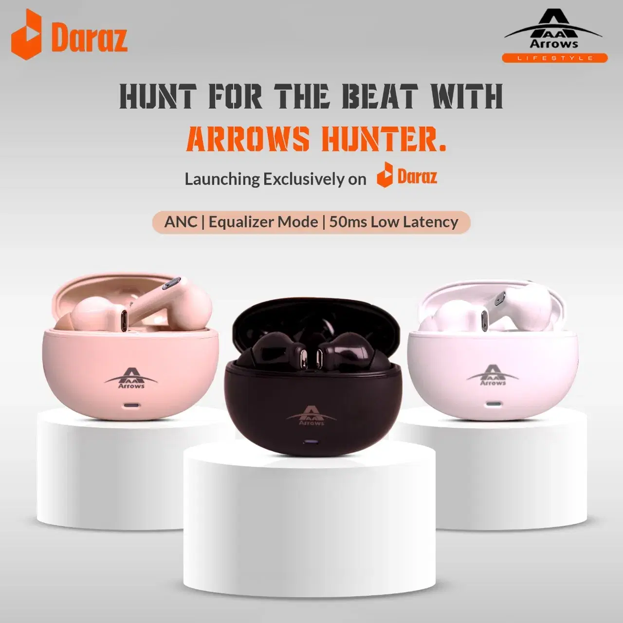 Arrows Hunter | 20 Hour Play Time With Anc | 50 Ms low Latency | Type C Fast Charging |