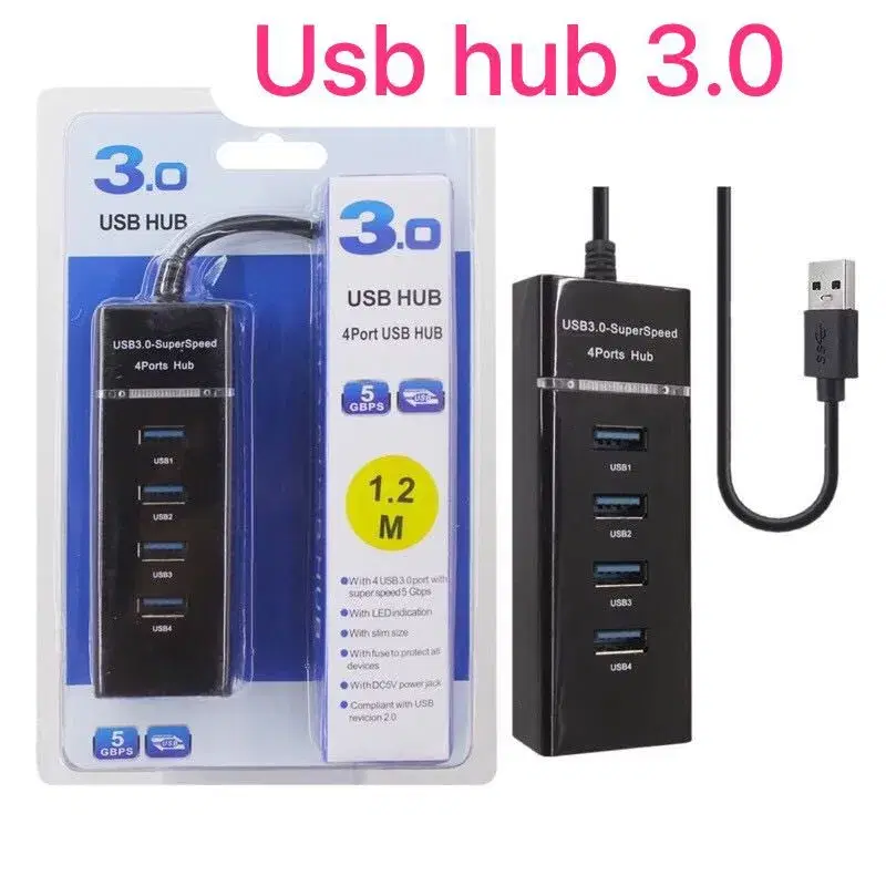 4 Port 3.0 Usb Hub | Black White USB 3.0 Hub With LED Indicator