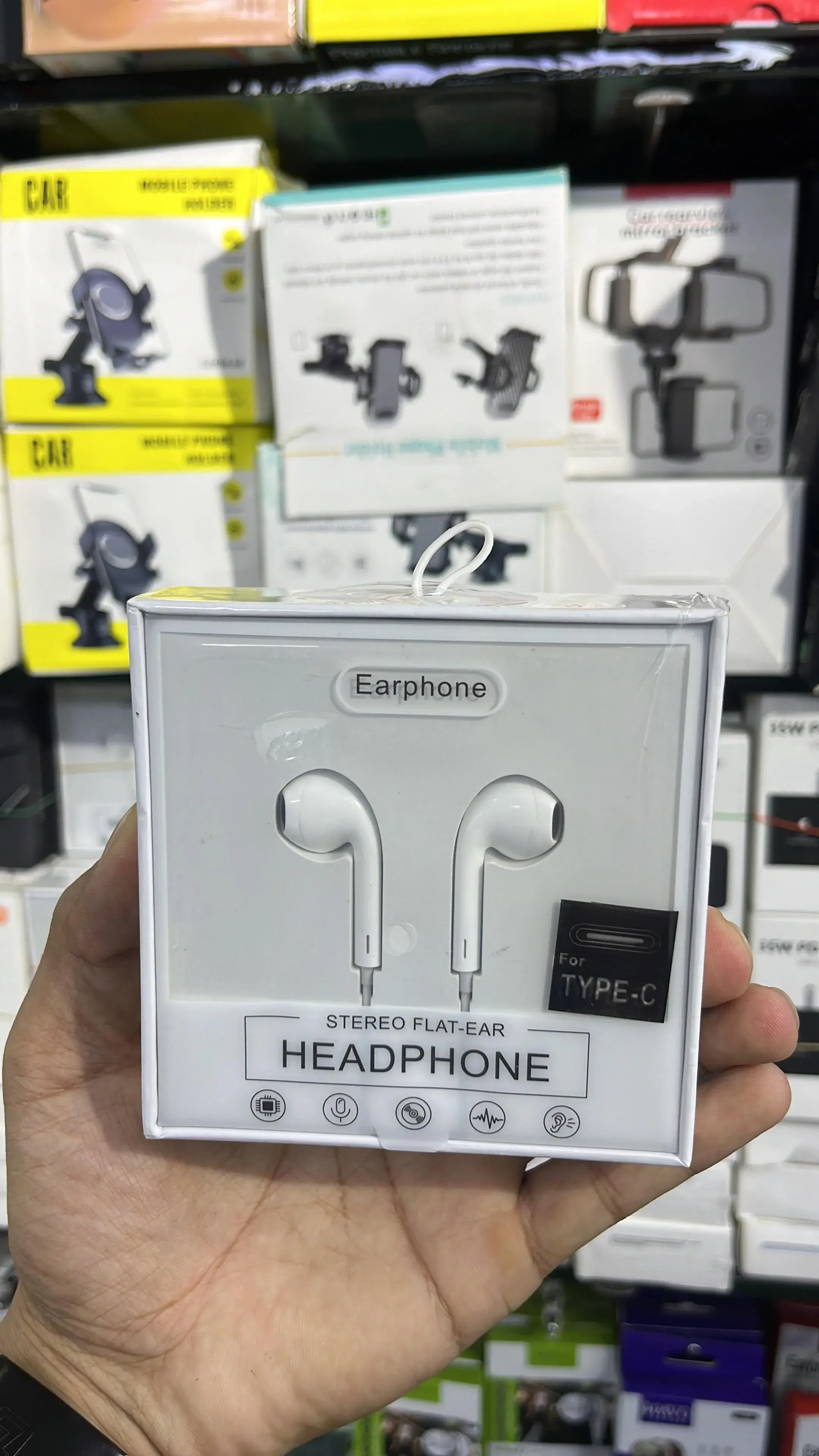 Earphone stereo Flat-Ear Headphone For type-C