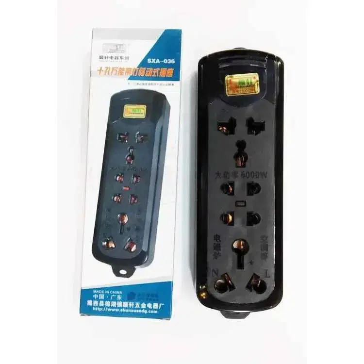 Wireless Multiplug/Extension Board Black , 4 Port Power Strip -(SXA-036)