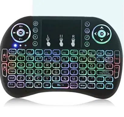 Wireless Backlit Mini Keyboard With Touch-pad RGB Keyboard- Black