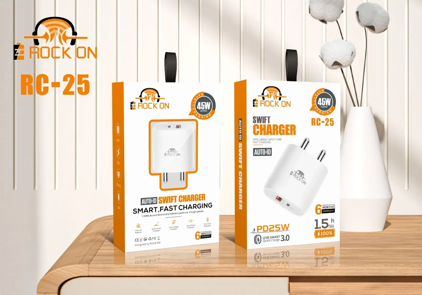 White Rock On RC-25 AUTO-ID Swift Charger PD 25W