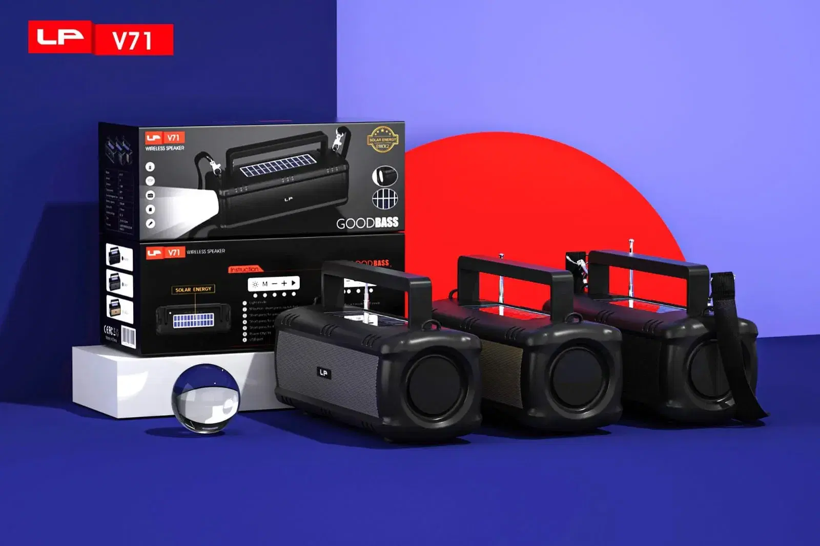 LP V-71 Solar Charge Bluetooth Wireless Speaker