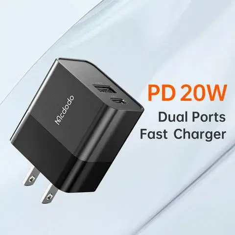 MCDODO CH-1311 20 Watt 1C+1A Fast Charger, Black